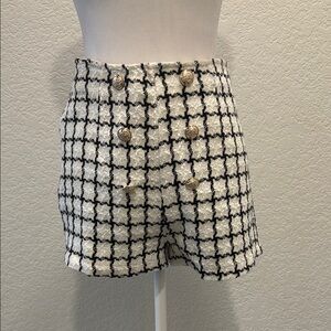 SHEIN Black and White High Waist Shorts